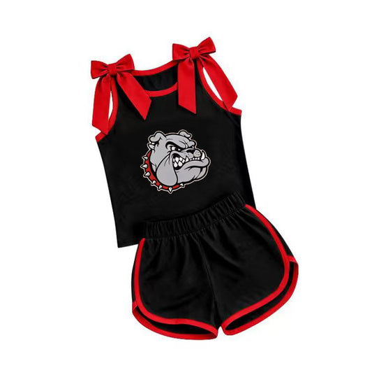 Custom order MOQ 5 Bethley Carden bulldog bow tank shorts set