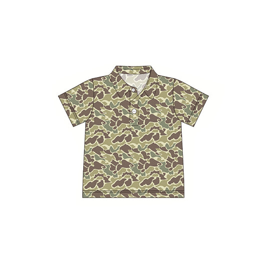 preorder BT0640 Brown and green camouflage short-sleeved top