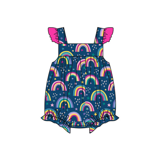 preorder SR1457 Rainbow star rose red lace navy blue vest jumpsuit