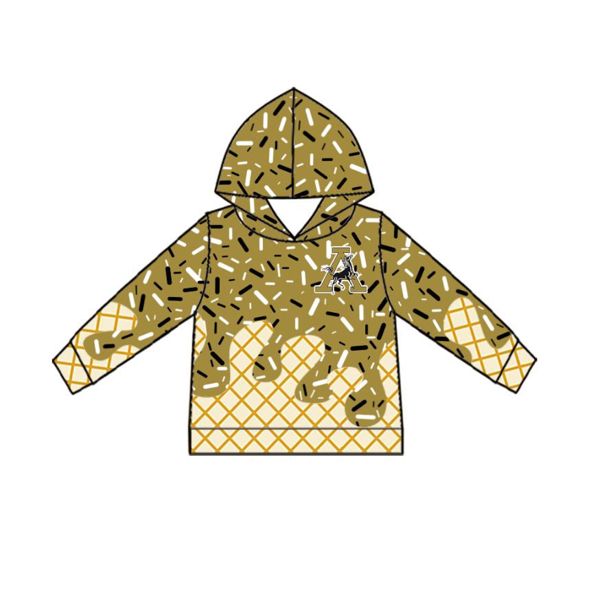 Custom Baby Kids Mustangs Team Zip Hooded Pullovers Tops D 825