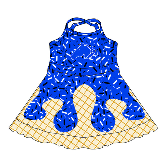 Custom  baby girls Wilson-Mustangs dress  MOQ3  D 7.7