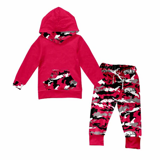 Custom  baby boys Arkansas Hooded set   D 7.2