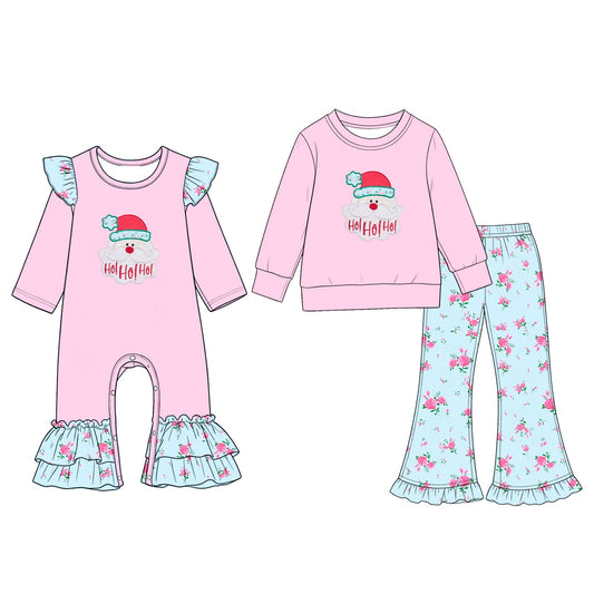 Pre order hohoho santa Christmas sibling girl clothing