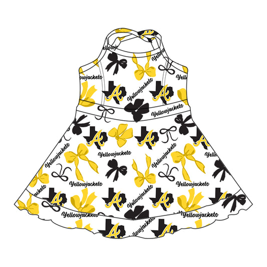 Custom Baby Girls Yellowjackets team dress  D 8.8