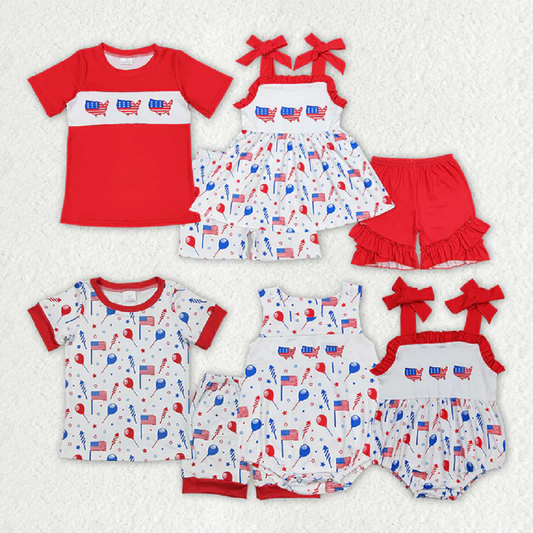 Match Boys Baby Girls 4th Of July Flags Balloons Kids Outfits Sets D 5.20