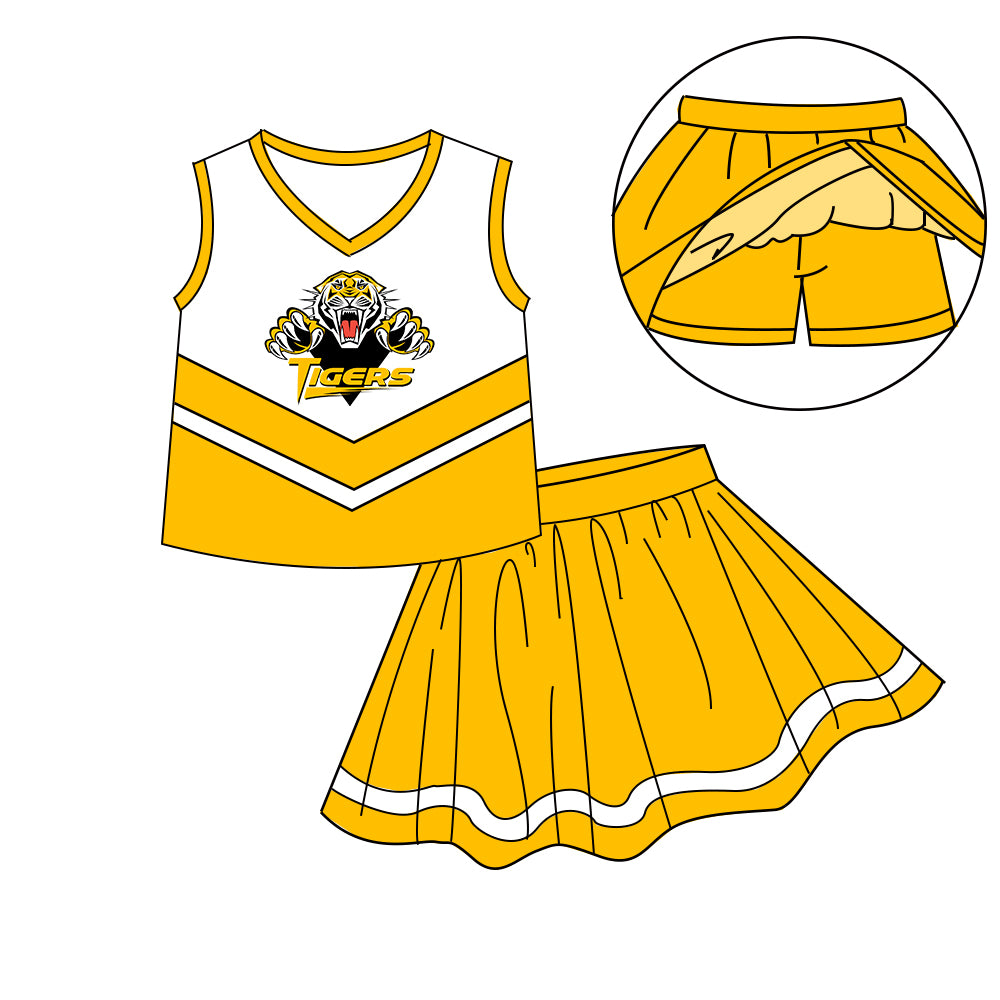 Custom  baby girls Tigers dress set     MOQ3  D 8.5