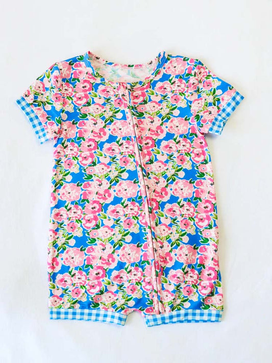 Custom Baby Girls Floral Short Romper D 5.28