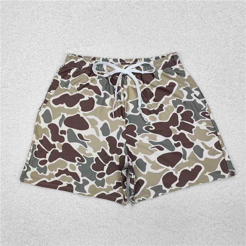 Match Family Baby Girls Green Camouflage Boys Trunks Swimsuits