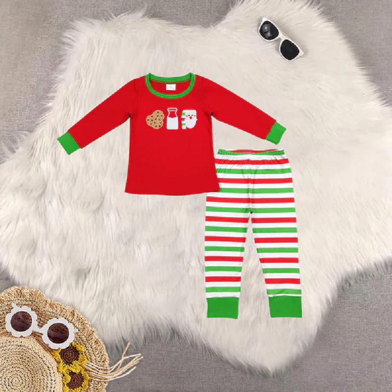 Sibling Baby Kids Red Christmas Santa Milk Top Pant Pajamas Clothes Sets D 6.16
