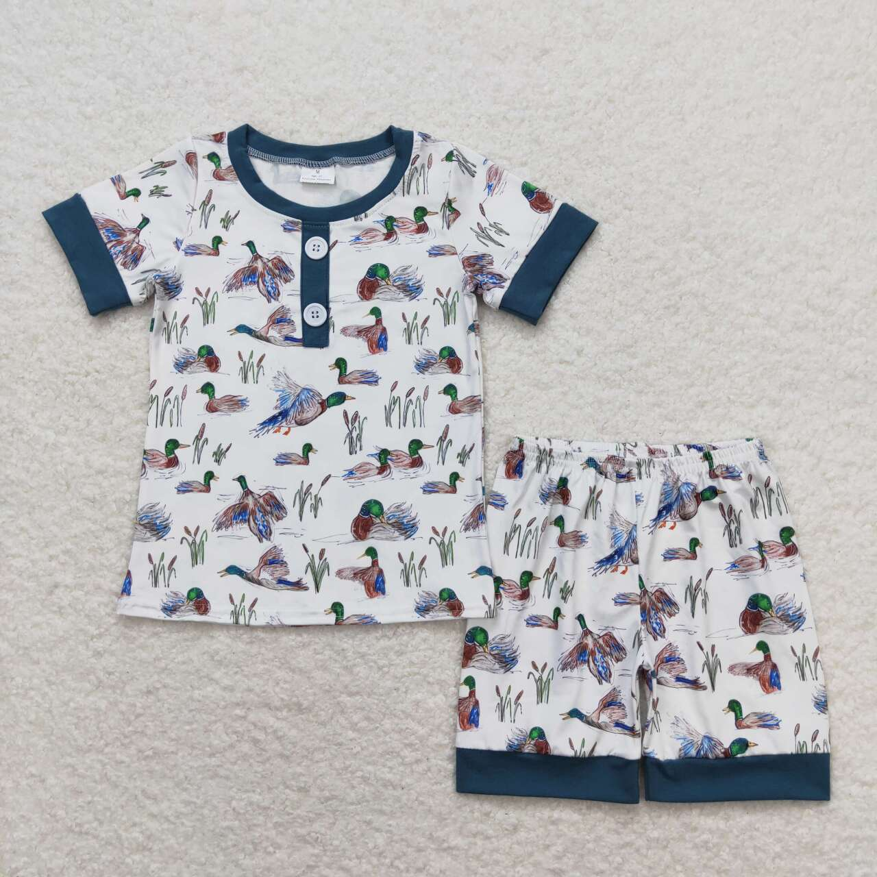 Match Baby Boys Short Sleeve Camo Ducks Tee Shirt Top Shorts Pajamas Clothes Sets  D 5.22
