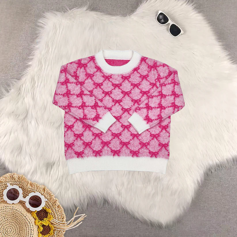 Sibling baby girl cardigan christmas sweater red christmas clothes sweater  D 6.25