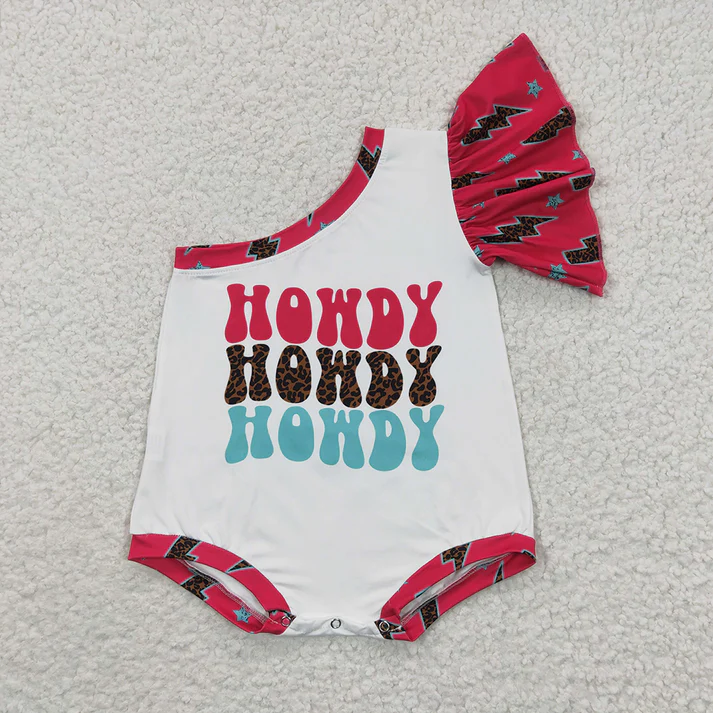 Match  Baby Girls Western One Shoulder Rompers