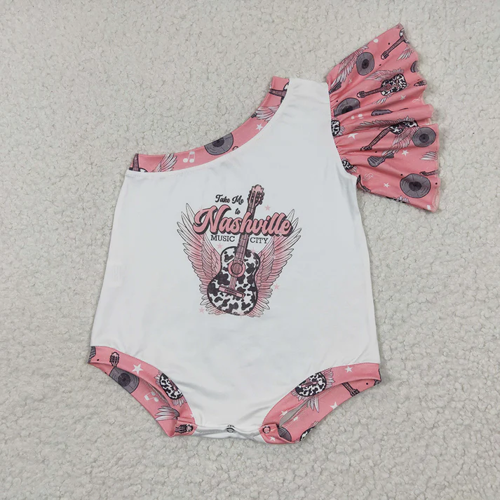 Match  Baby Girls Western One Shoulder Rompers