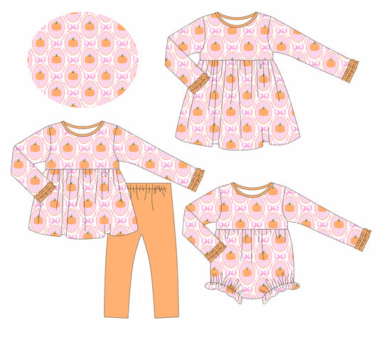 Custom match pumpkin baby girls clothes D 6.7