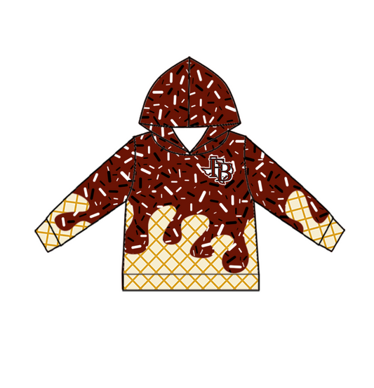 Custom Baby Kids Bluff Hornets Team Zip Hooded Pullovers Tops D 818