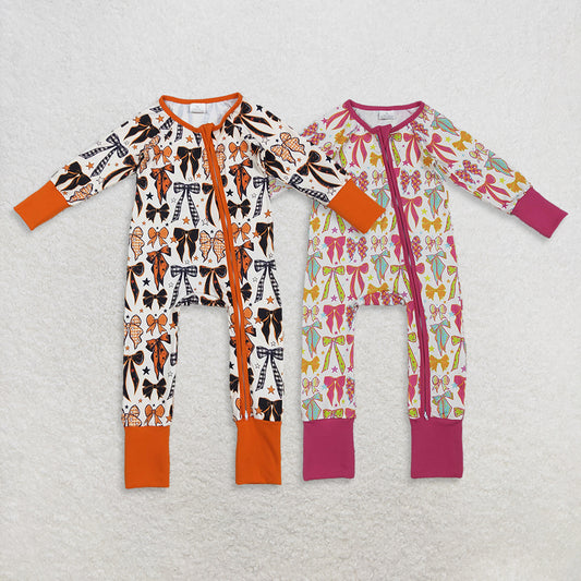Match Baby Boys Girls Colorful Bows Stars Halloween Zipper Footie Rompers D 908