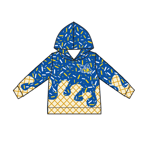 Custom Baby Kids Knights Team Zip Hooded Pullovers Tops D 819