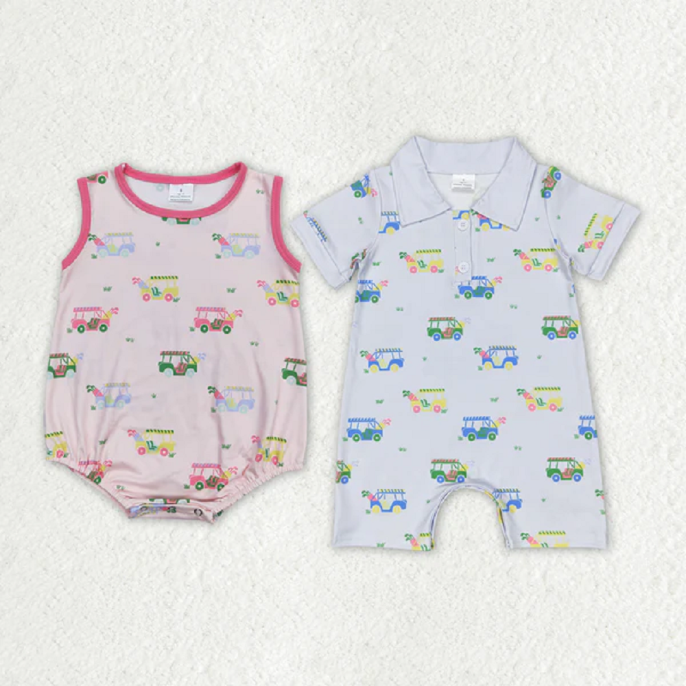 Match Baby Infant Girls Boys Golf Sibling Summer Rompers