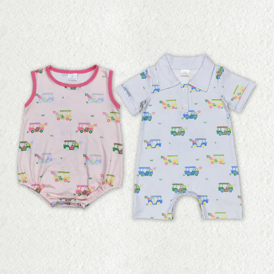 Match Baby Infant Girls Boys Golf Sibling Summer Rompers