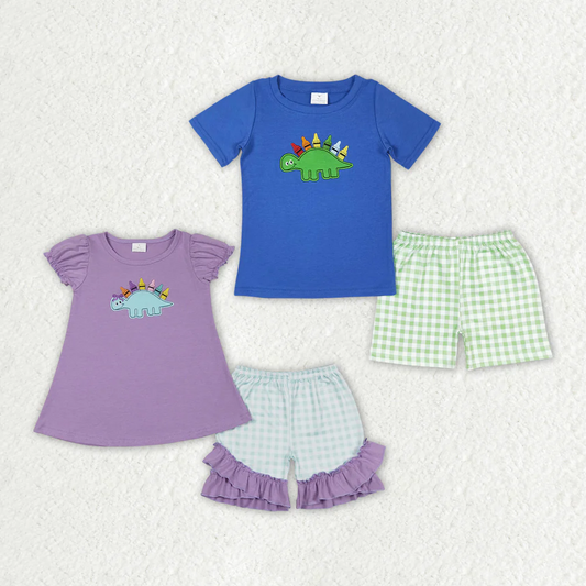 Match Baby Girls Boys Dinosaurs Back To School Sibling Clothes Sets