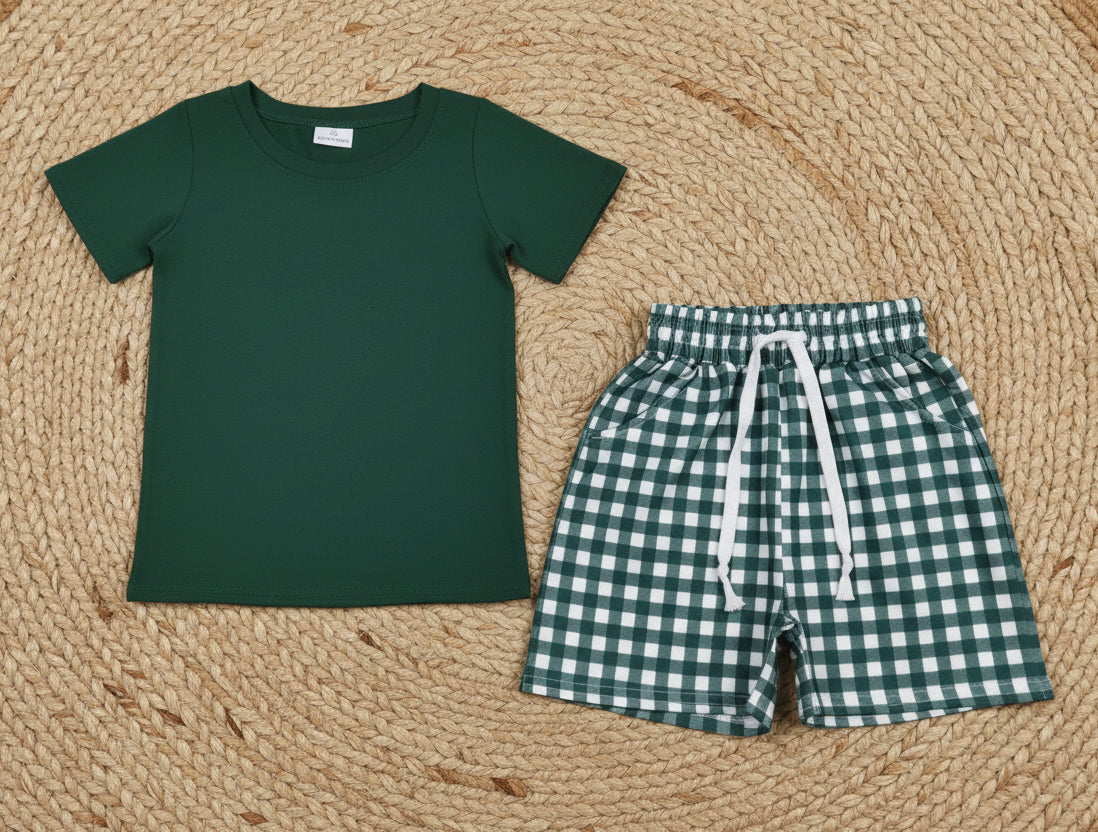 olive t-shirt shorts set kids clothing