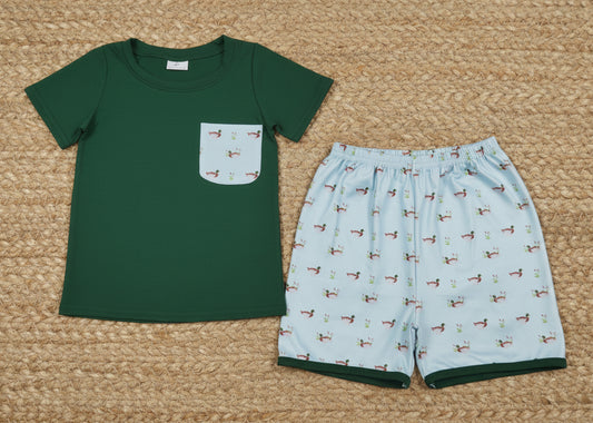 baby boy duck print shorts set kids clothing