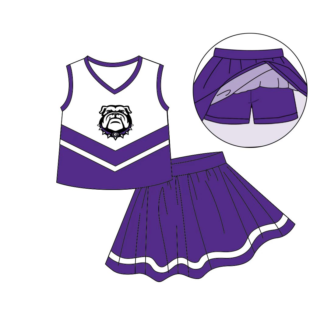 Custom order Alexis  team purple dog skort set