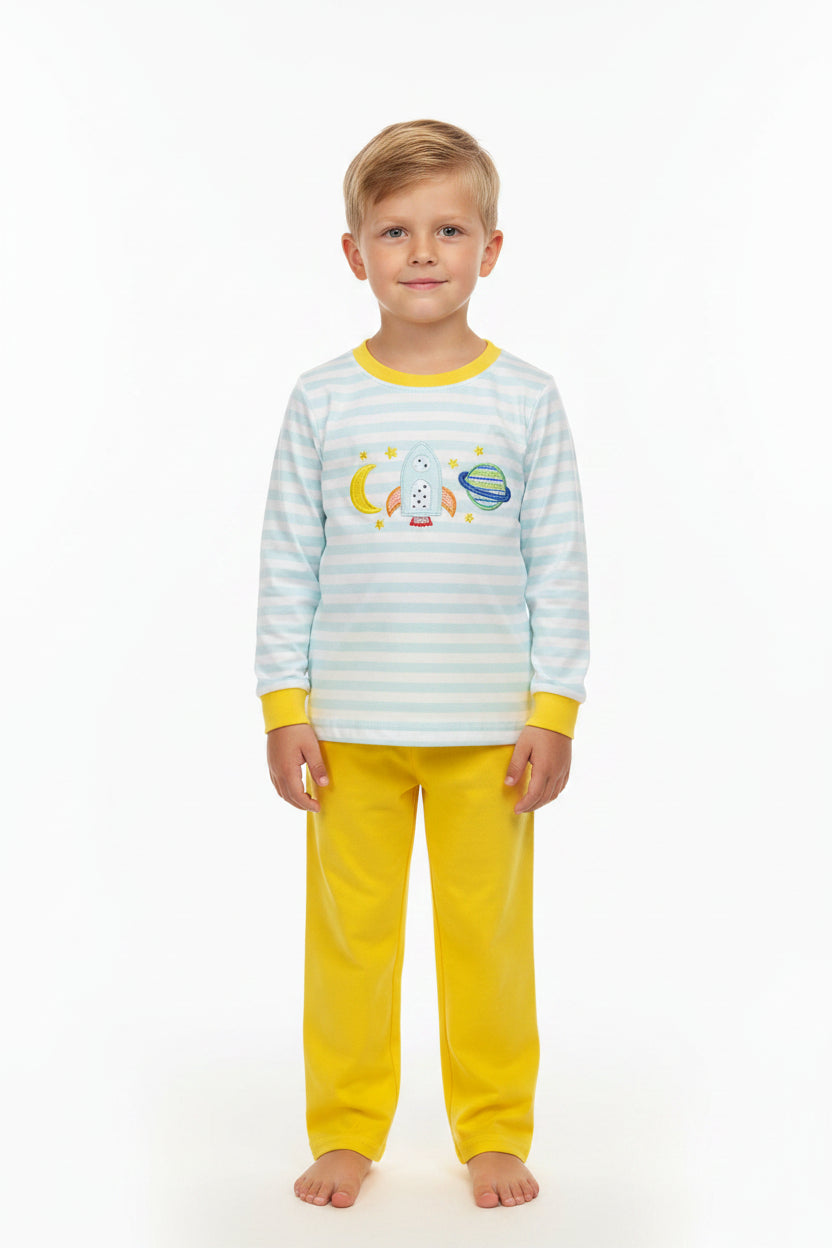 long sleeve rocket space embroidery pants fall boy outfit