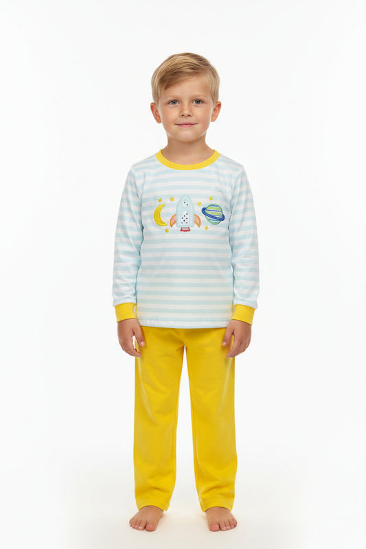long sleeve rocket space embroidery pants fall boy outfit