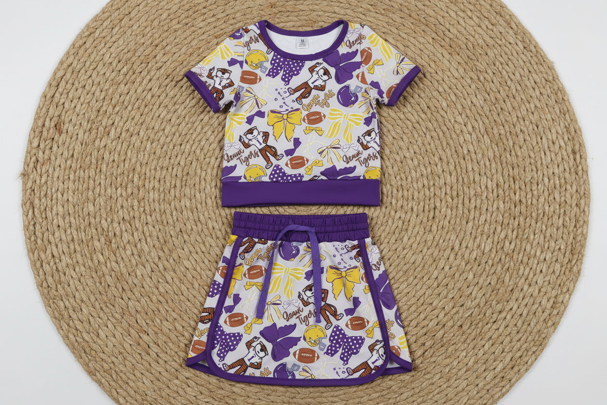 purple football team athletic skort outfit girls clothes