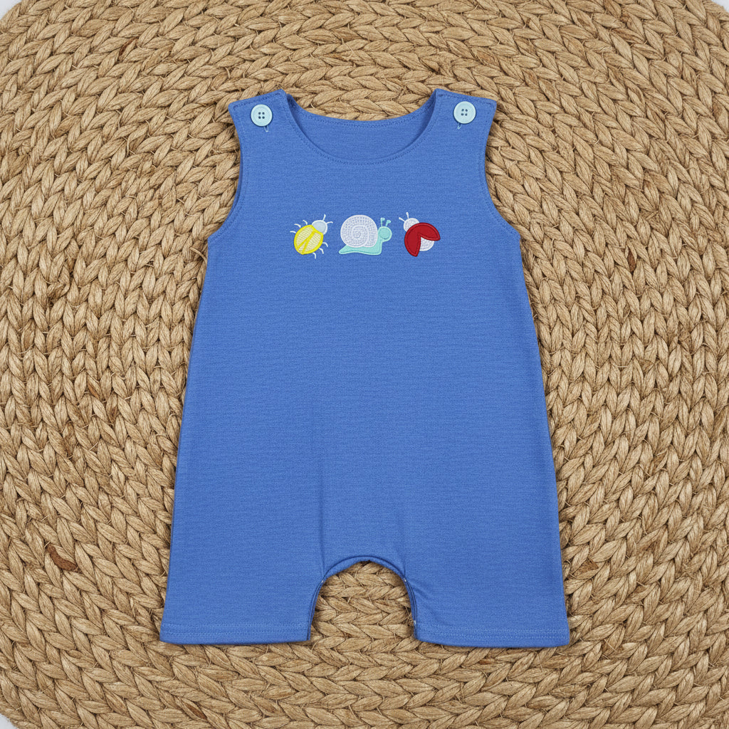 SR4036 blue critter crawlers embroidery tank romper