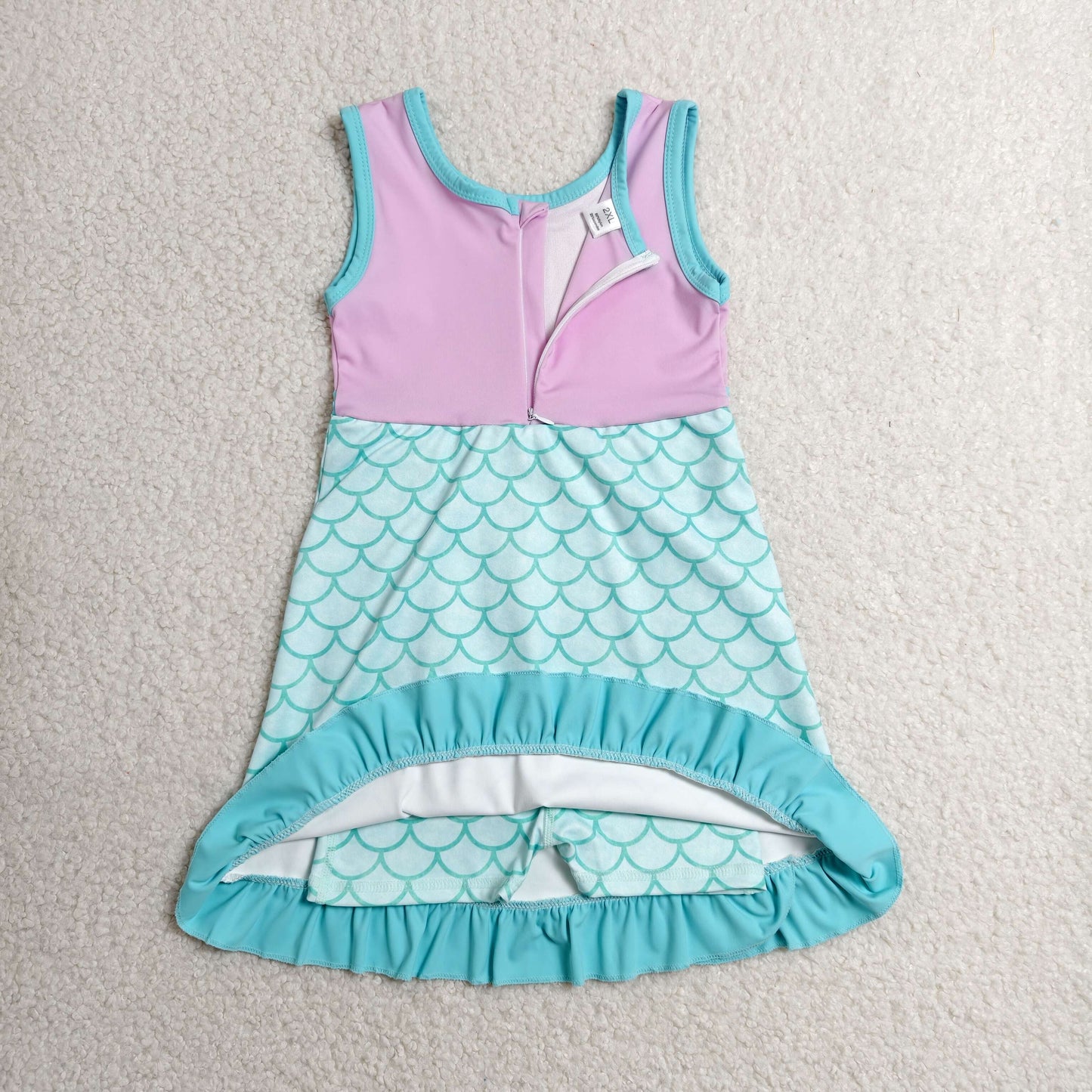 mermaid scales ruffle athletic dress