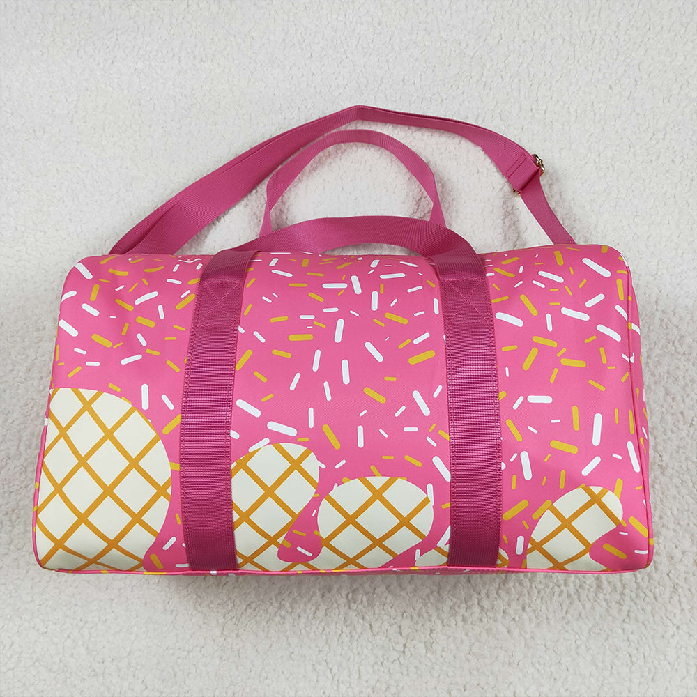 BA0298 Pink Ice Cream Drip Zipper Gym Bags  D 5.22