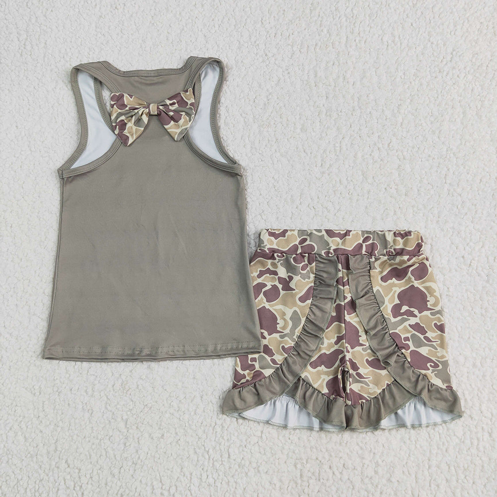 GSSO1629 Baby Girl Camo Coquette Tank Shorts Set