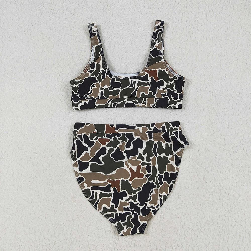 S0565 Adult female camouflage beige swimsuit set D 6.25