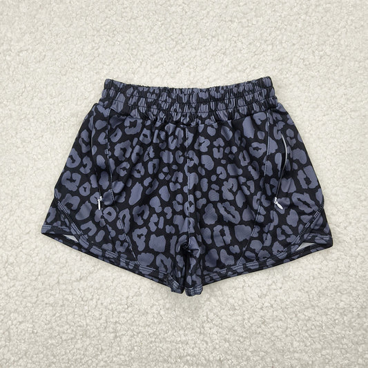 SS0467 Baby Girls Black Leopard Yoga Shorts Bottoms D 4.11