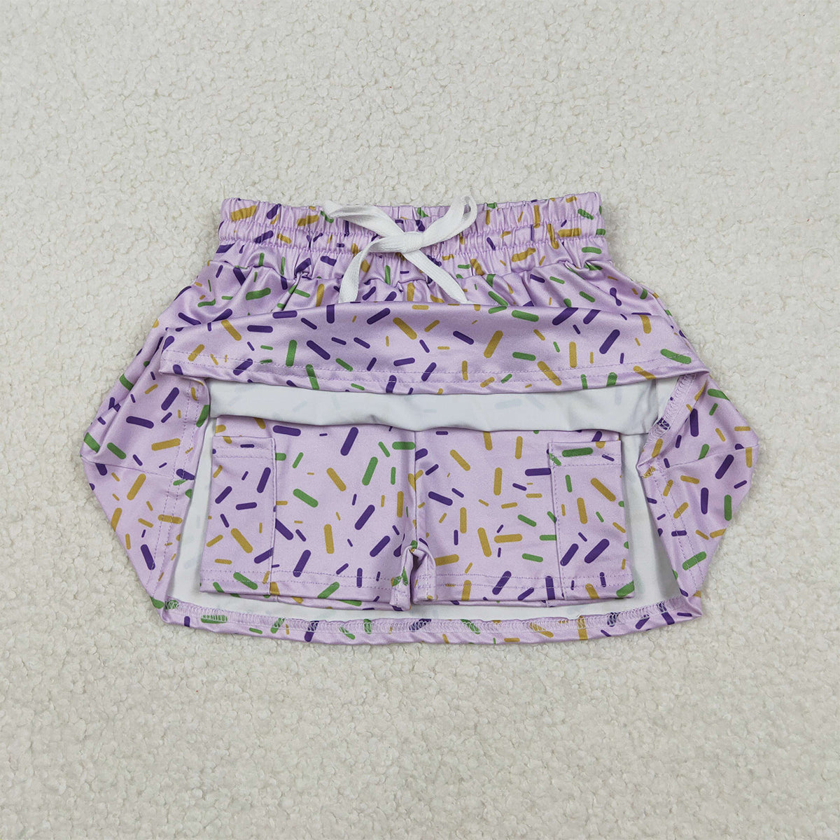 Baby Girls Purple Sprinkles Team Skirt Shorts Set Bottom Outfit for Infants Toddler Girls Purple Polka Dot Skirt with Shorts