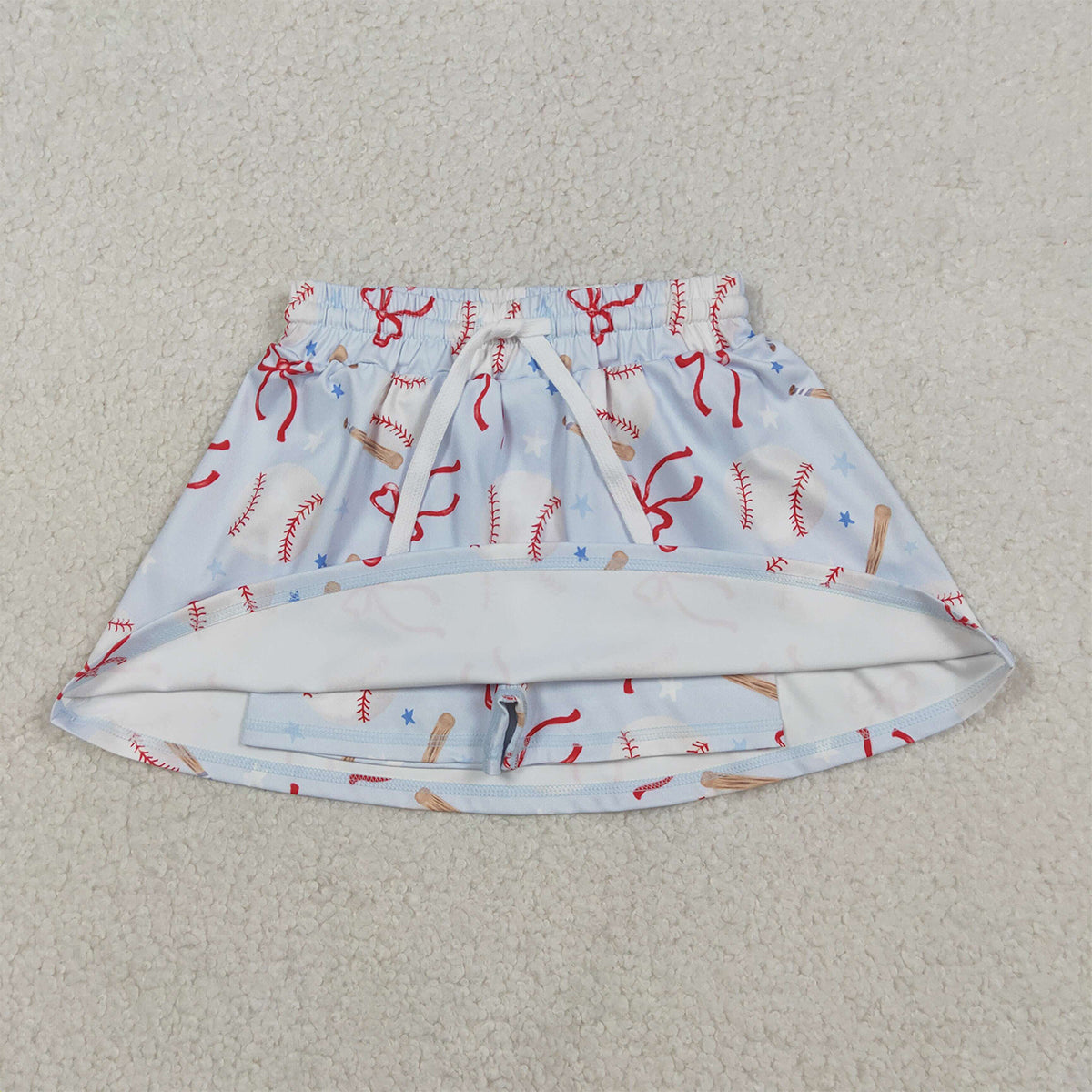 Baby Girls Bow Baseball Team Yoga Active Skirt Shorts Bottom Outfit Set Cute Children's Clothing for Girls