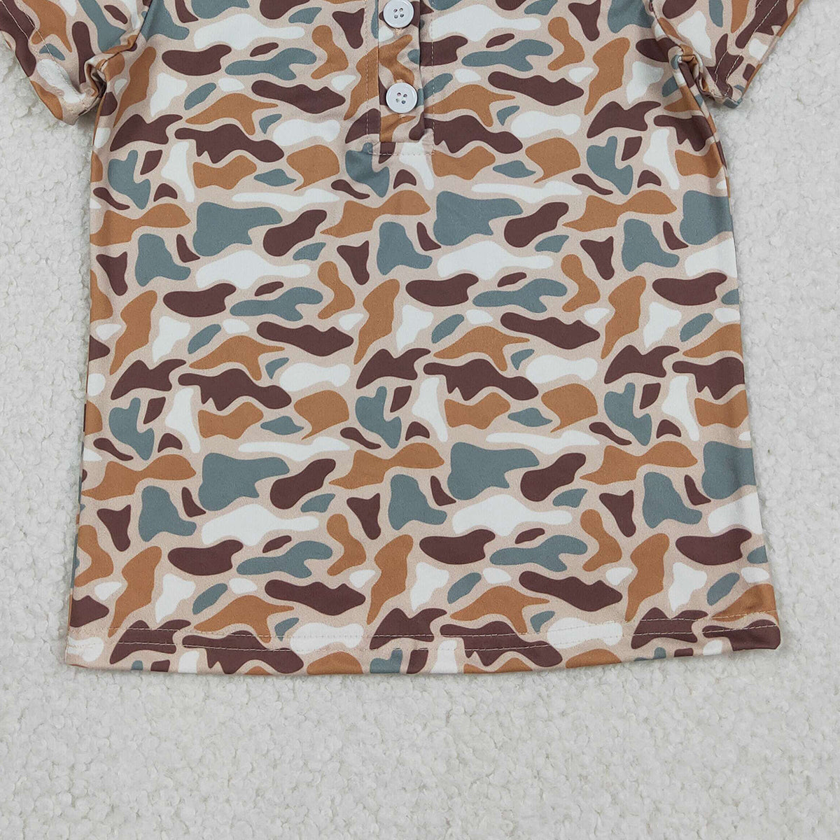 Baby Boys Southern Green Brown Camouflage Button Polo Shirts Top for Kids