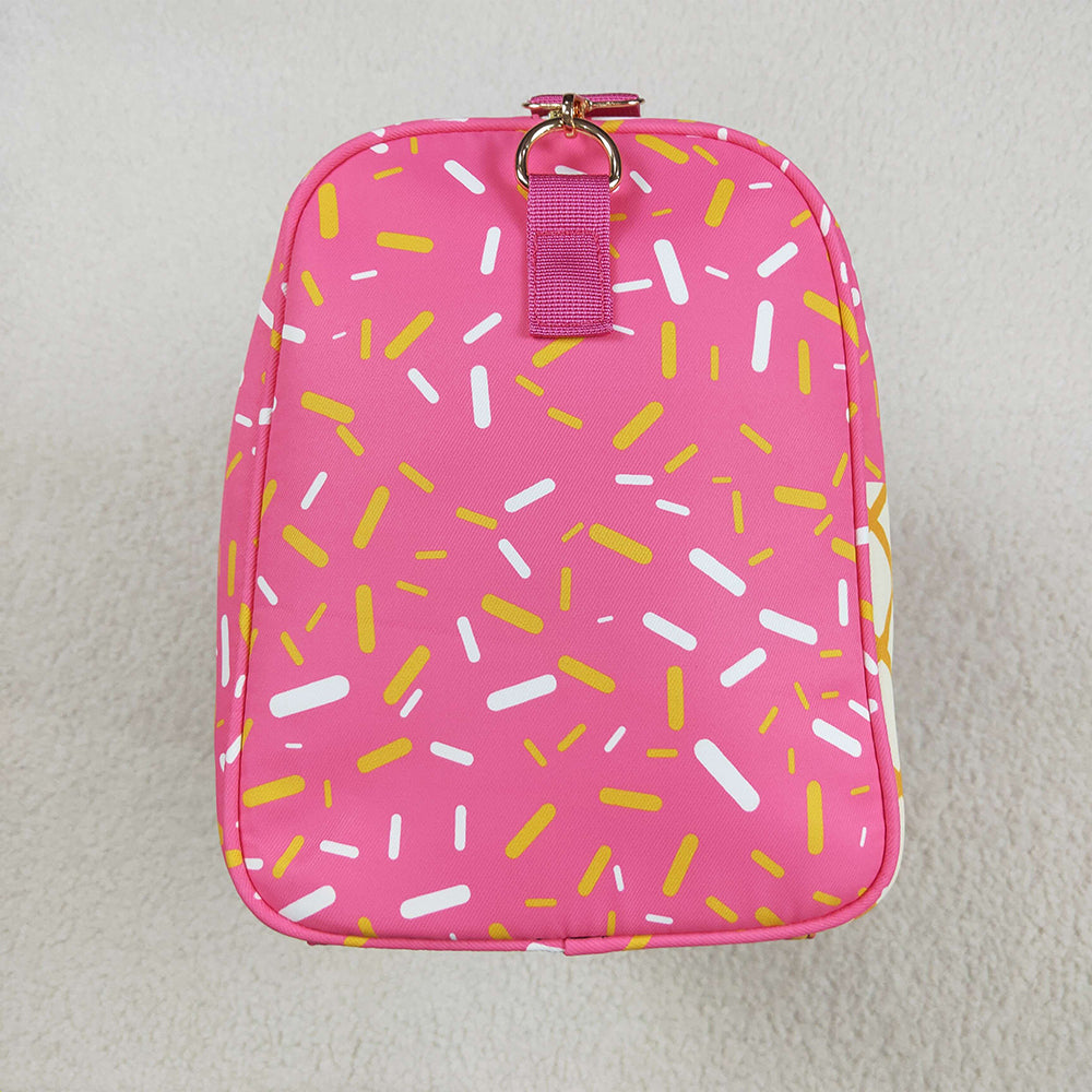 BA0298 Pink Ice Cream Drip Zipper Gym Bags  D 5.22