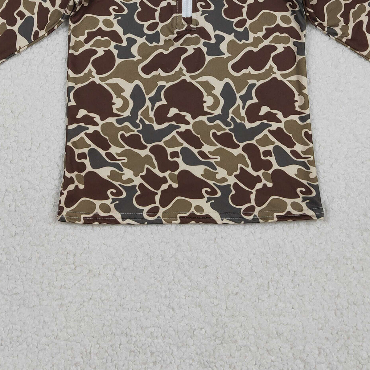 Baby Boys Southern Dark Khaki Camouflage Zipper Pullover Top Military Style Clothing for Infants