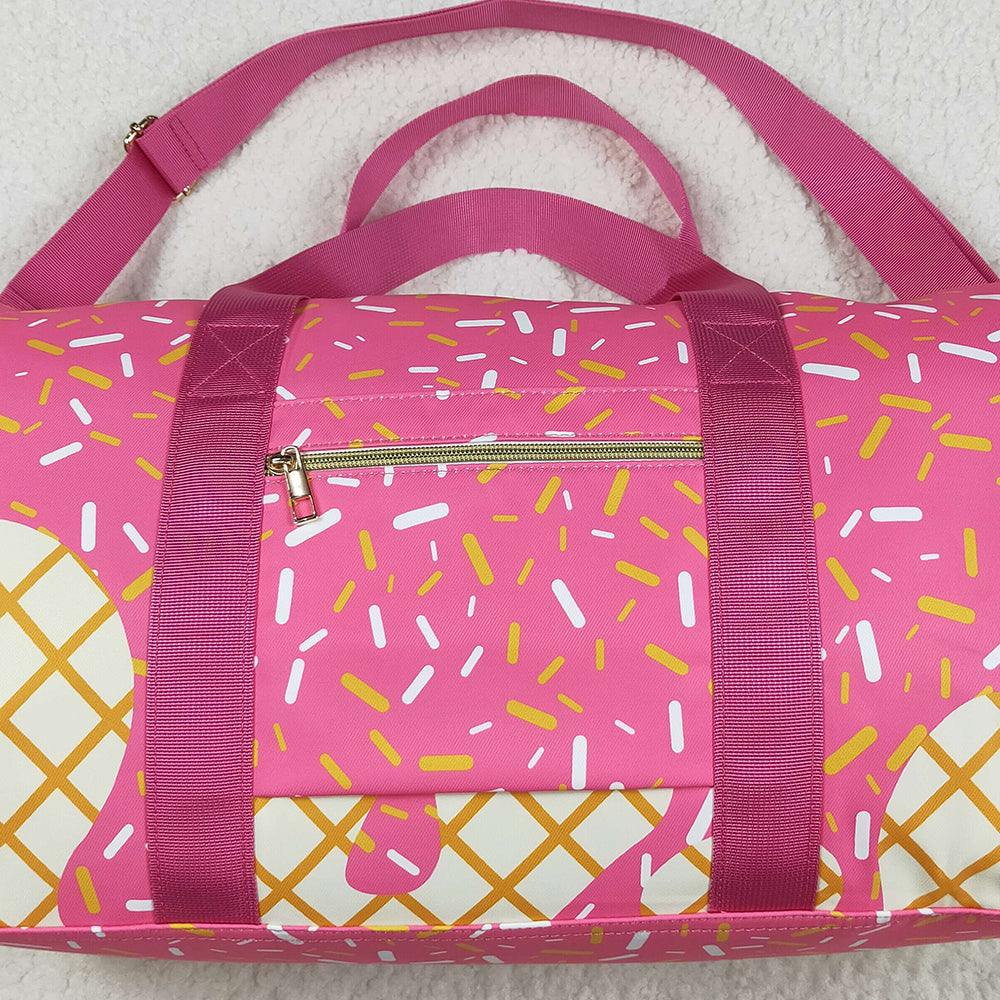 BA0298 Pink Ice Cream Drip Zipper Gym Bags  D 5.22