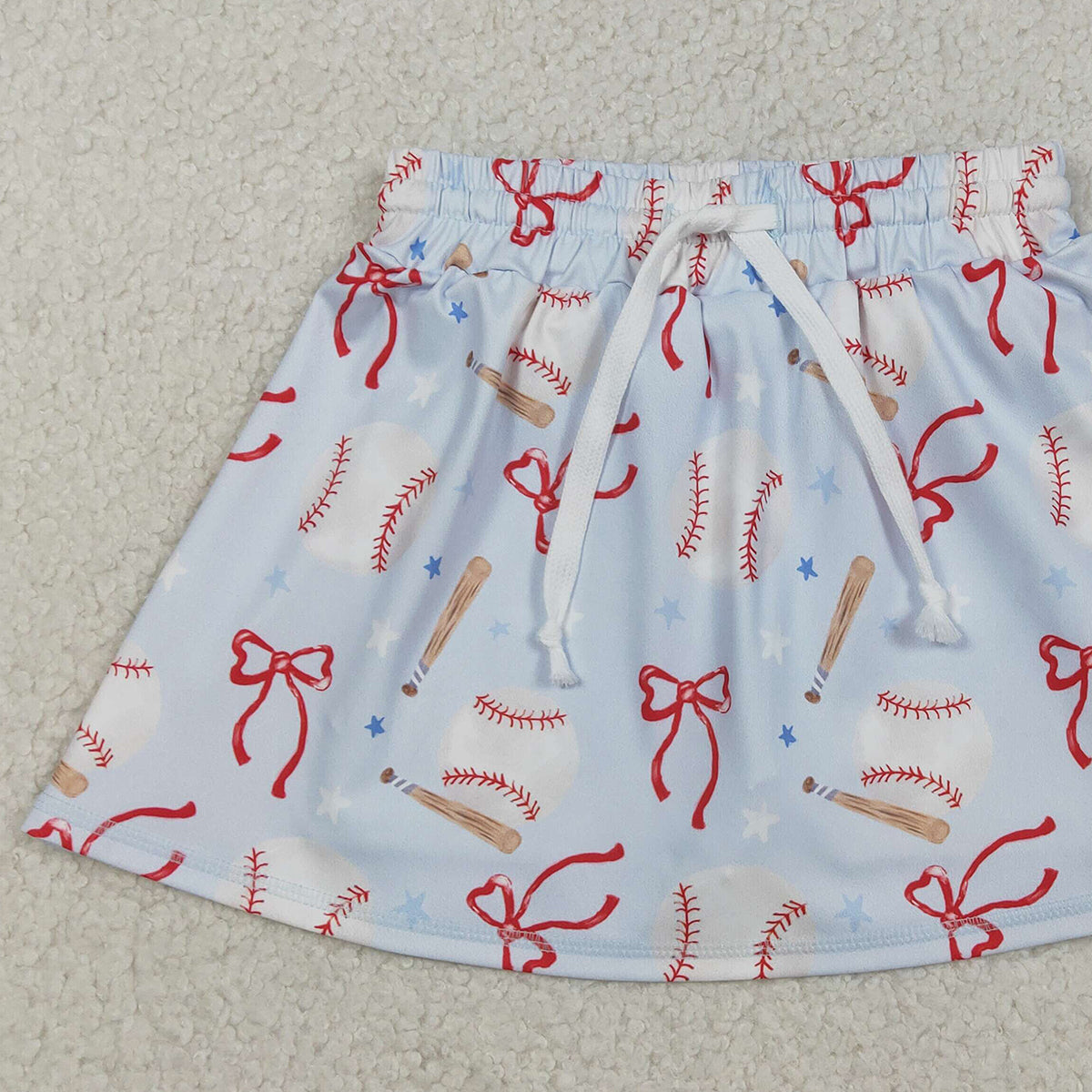 Baby Girls Bow Baseball Team Yoga Active Skirt Shorts Bottom Outfit Set Cute Children's Clothing for Girls