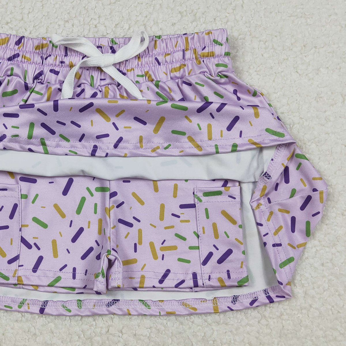 Baby Girls Purple Sprinkles Team Skirt Shorts Set Bottom Outfit for Infants Toddler Girls Purple Polka Dot Skirt with Shorts