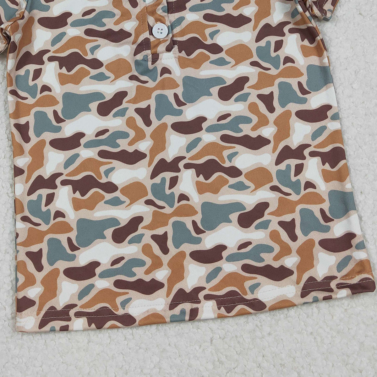 Baby Boys Southern Green Brown Camouflage Button Polo Shirts Top for Kids