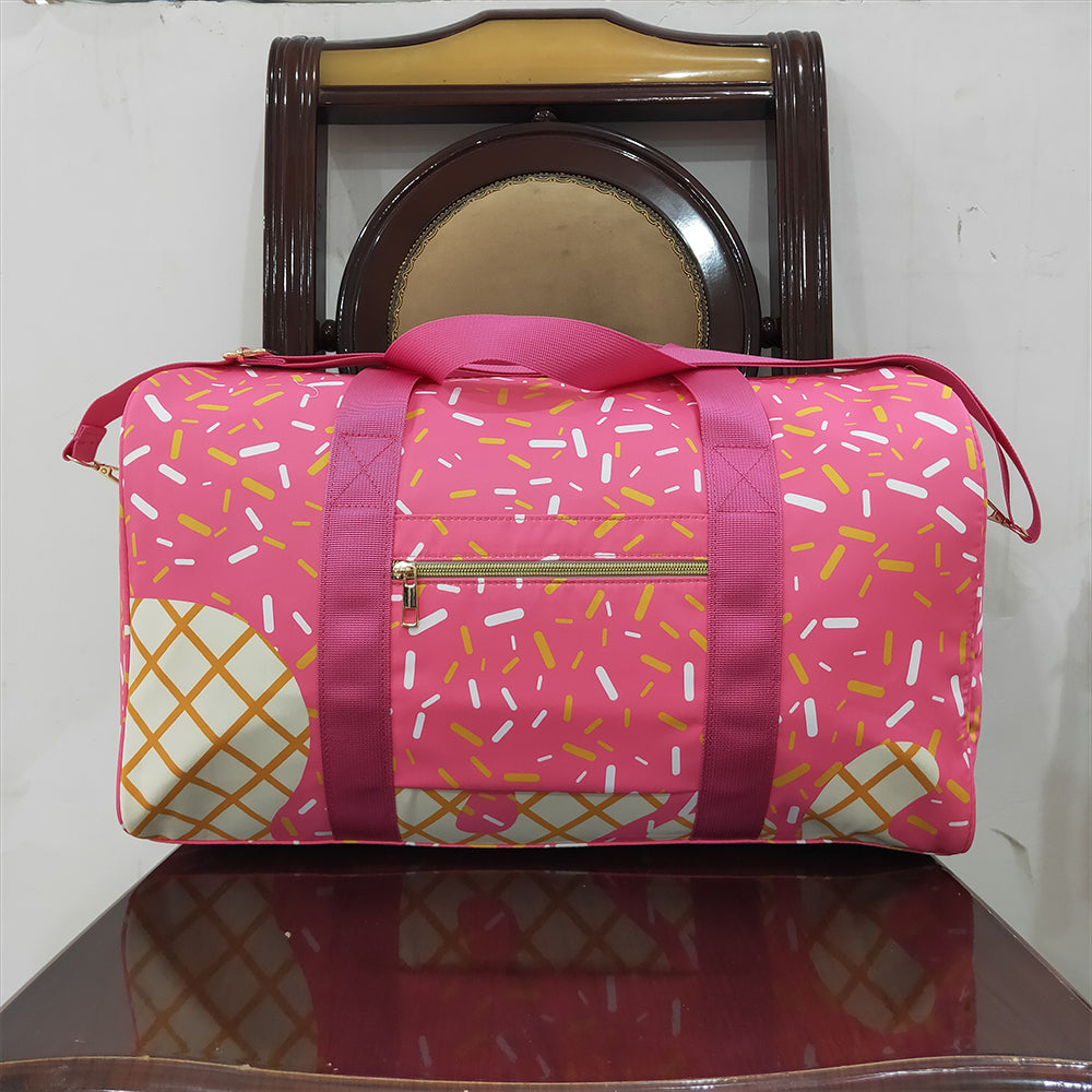 BA0298 Pink Ice Cream Drip Zipper Gym Bags  D 5.22