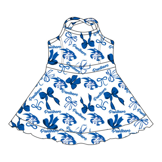 Custom  baby girls Panthers  team dress    MOQ3  D 7.25