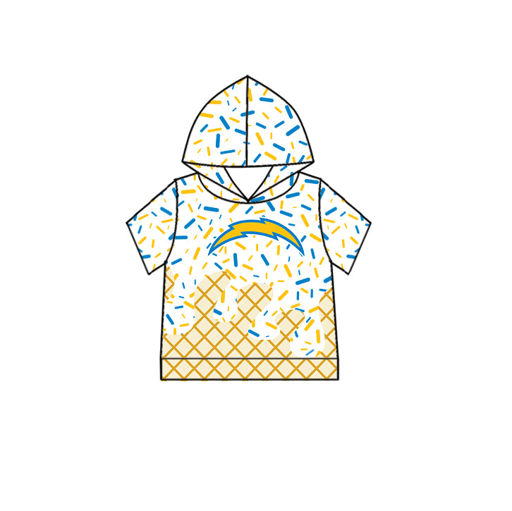 Custom children CHARGERS Hooded short sleeves top  D 6.13