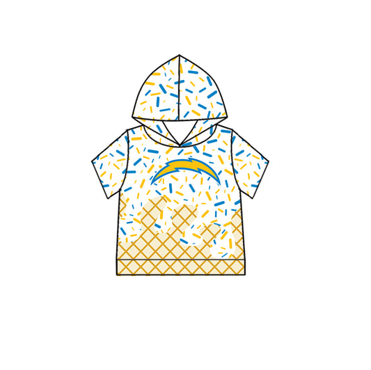 Custom children CHARGERS Hooded short sleeves top  D 6.13