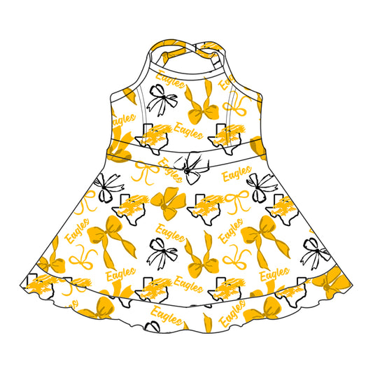 Custom  baby girls Eagles team dress    MOQ3  D 7.26